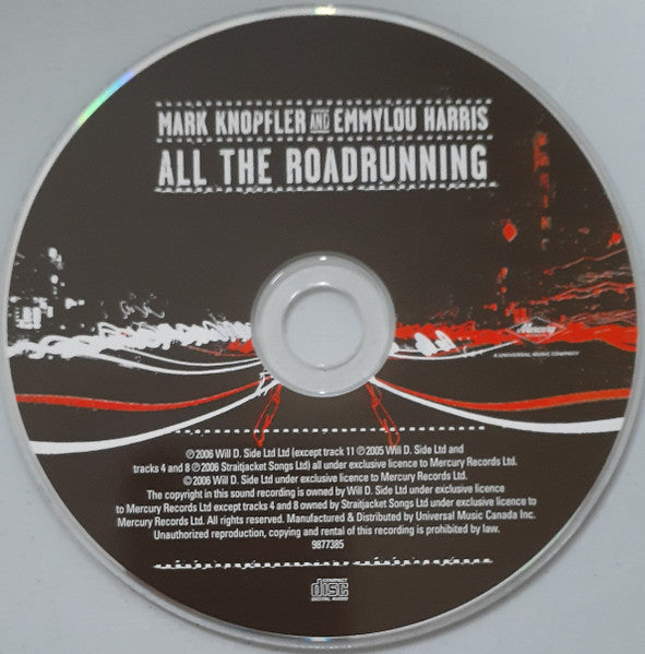 Mark Knopfler And Emmylou Harris : All The Roadrunning (CD, Album)