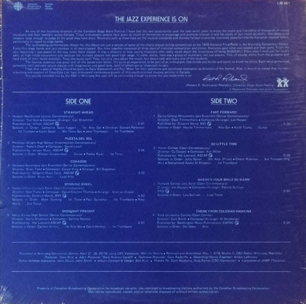 Various : Canadian Stage Band Festival '78 (LP)