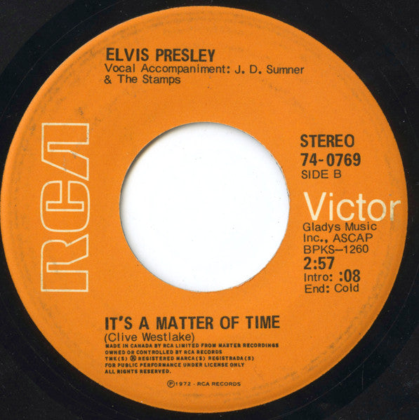 Elvis Presley : Burning Love (7", Single)