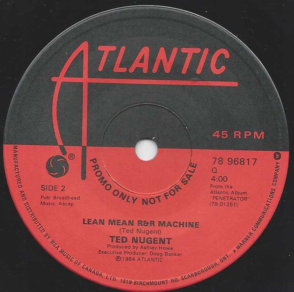 Ted Nugent : (Where Do You) Draw The Line (7", Promo)