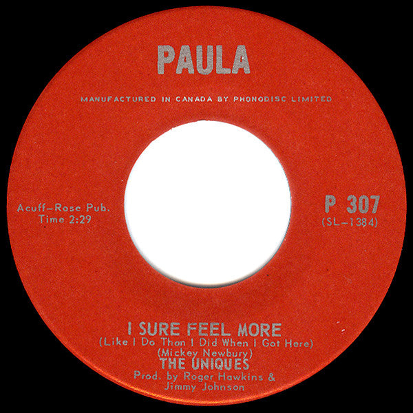 The Uniques (2) : It Hurts Me To Remember / I Sure Feel More (Like I Do Than I Did When I Got Here) (7", Single)