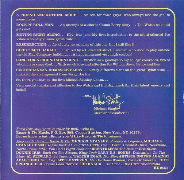 Michael Stanley : Michael Stanley (CD, Album, RE)