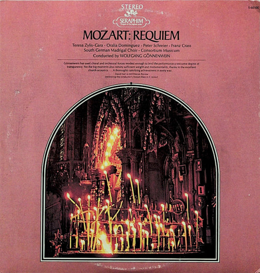 Mozart* - Teresa Żylis-Gara • Oralia Dominguez • Peter Schreier • Franz Crass • South German Madrigal Choir* • Consortium Musicum (2) Conducted by Wolfgang Gönnenwein : Requiem In D Minor, K. 626 (LP)