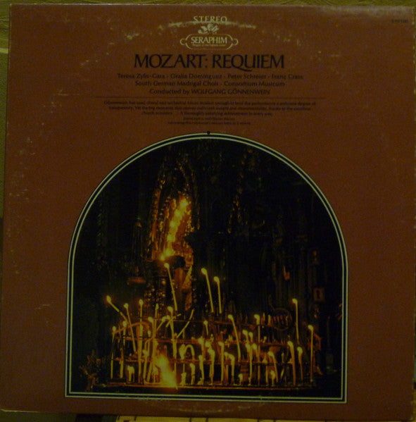 Mozart* - Teresa Żylis-Gara • Oralia Dominguez • Peter Schreier • Franz Crass • South German Madrigal Choir* • Consortium Musicum (2) Conducted by Wolfgang Gönnenwein : Requiem In D Minor, K. 626 (LP)