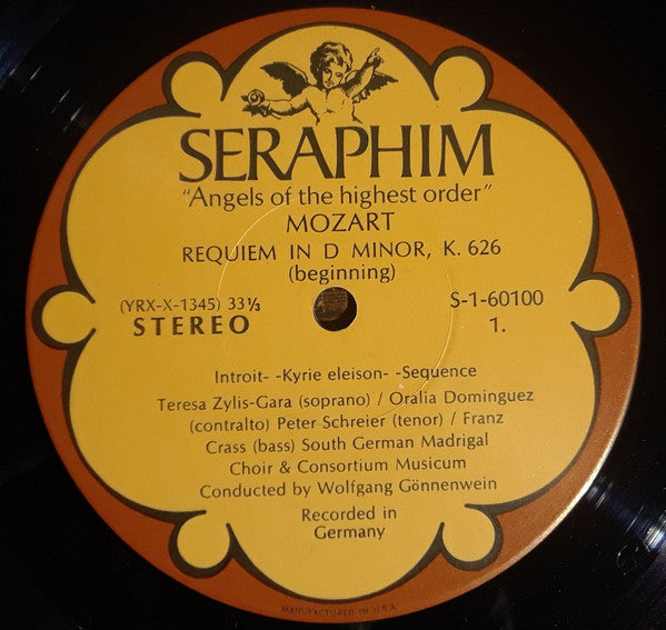 Mozart* - Teresa Żylis-Gara • Oralia Dominguez • Peter Schreier • Franz Crass • South German Madrigal Choir* • Consortium Musicum (2) Conducted by Wolfgang Gönnenwein : Requiem In D Minor, K. 626 (LP)