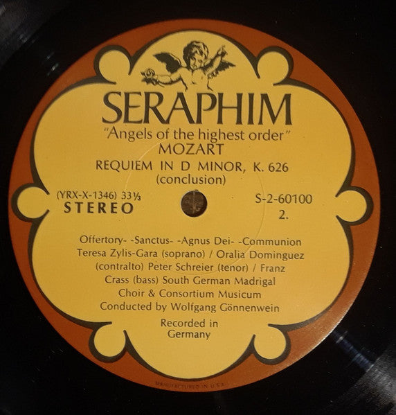 Mozart* - Teresa Żylis-Gara • Oralia Dominguez • Peter Schreier • Franz Crass • South German Madrigal Choir* • Consortium Musicum (2) Conducted by Wolfgang Gönnenwein : Requiem In D Minor, K. 626 (LP)