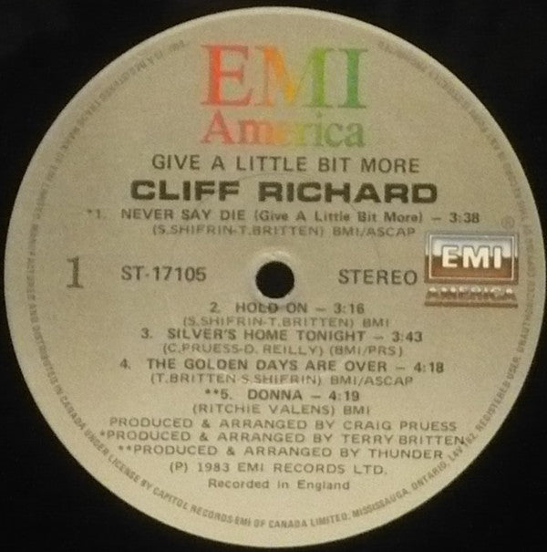 Cliff Richard : Give A Little Bit More (LP, Album)