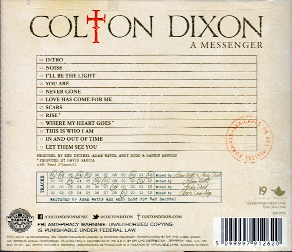 Colton Dixon : A Messenger (CD, Album)