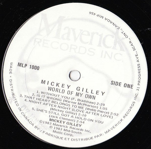 Mickey Gilley : World Of My Own  (LP, Album, Hal)