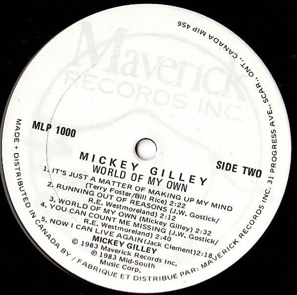 Mickey Gilley : World Of My Own  (LP, Album, Hal)