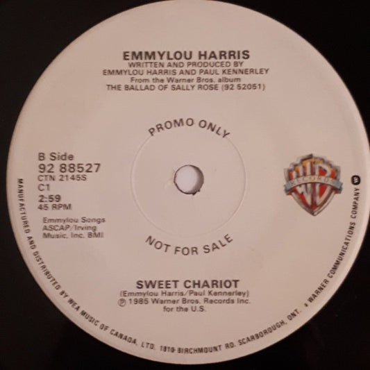 Emmylou Harris : Sweet Chariot / Timberline (7", Single, Promo)