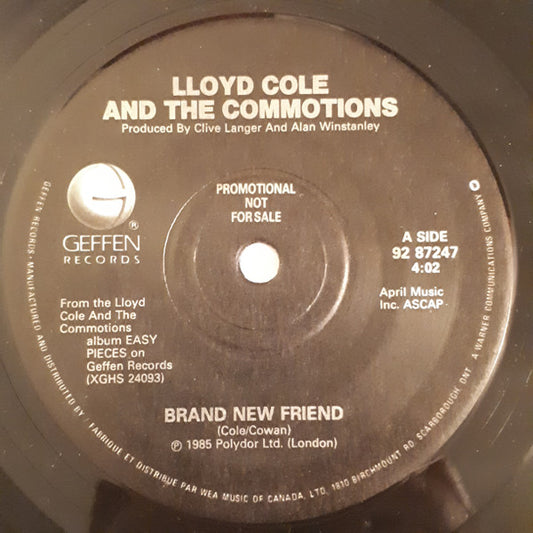 Lloyd Cole & The Commotions : Brand New Friend (7", Single, Promo)