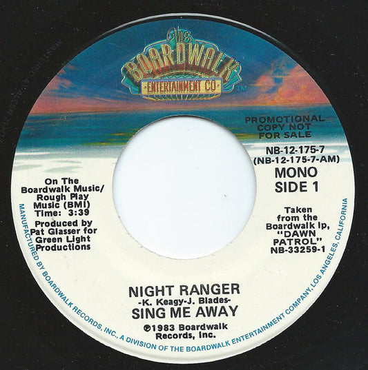 Night Ranger : Sing Me Away  (7", Mono, Promo, Mon)