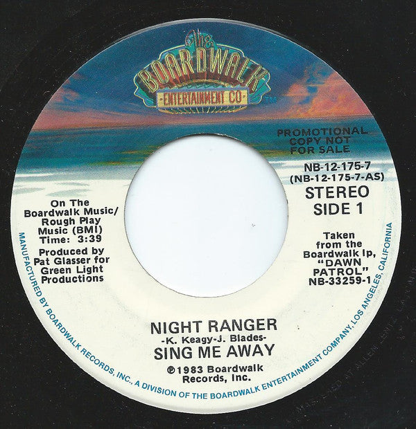 Night Ranger : Sing Me Away  (7", Mono, Promo, Mon)