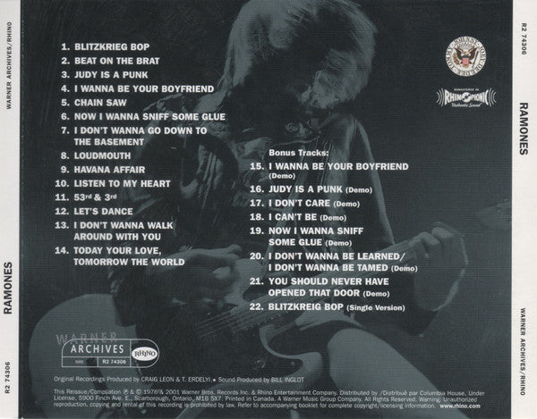 Ramones : Ramones (CD, Album, Club, RE, RM)