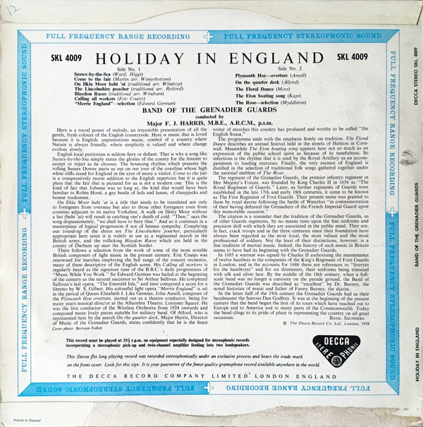 Band Of The Grenadier Guards* : Holiday In England (LP)