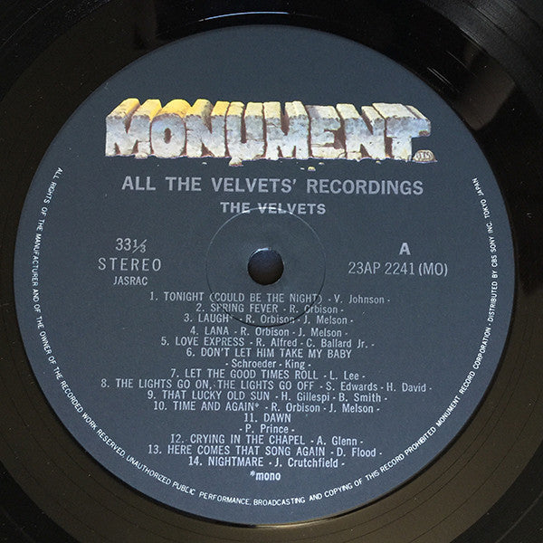 The Velvets : All The Velvets' Recordings (LP, Comp, Mono)