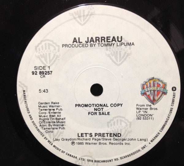 Al Jarreau : Let's Pretend (7", Single, Promo)