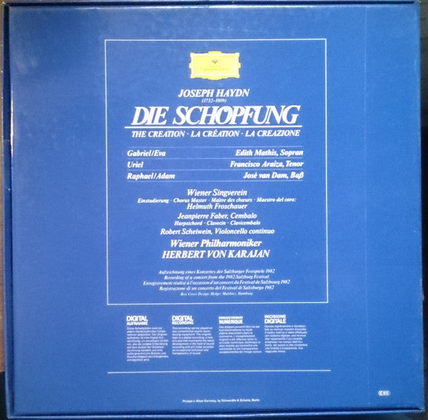 Joseph Haydn - Wiener Singverein, Berliner Philharmoniker, Herbert von Karajan : Die Schöpfung =The Creation = La Création (Box + 2xLP)