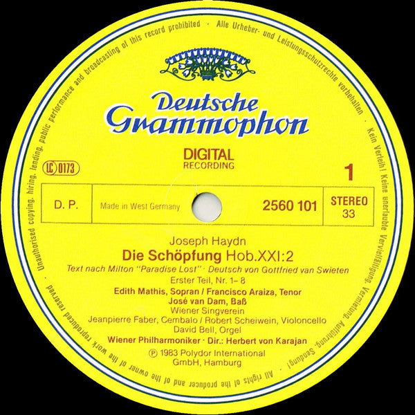 Joseph Haydn - Wiener Singverein, Berliner Philharmoniker, Herbert von Karajan : Die Schöpfung =The Creation = La Création (Box + 2xLP)