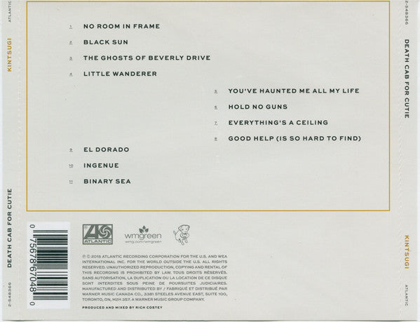 Death Cab For Cutie : Kintsugi (CD, Album)