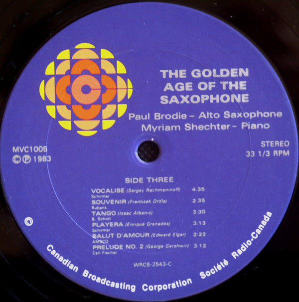 Paul Brodie, Myriam Shechter : The Golden Age Of The Saxophone (1915 to 1930) (2xLP)