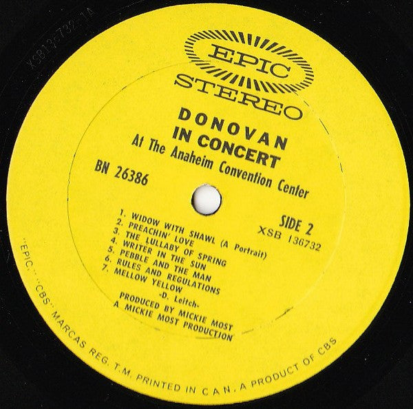 Donovan : Donovan In Concert (LP, Album)