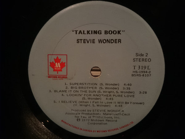 Stevie Wonder : Talking Book (LP, Album, RE, Uni)
