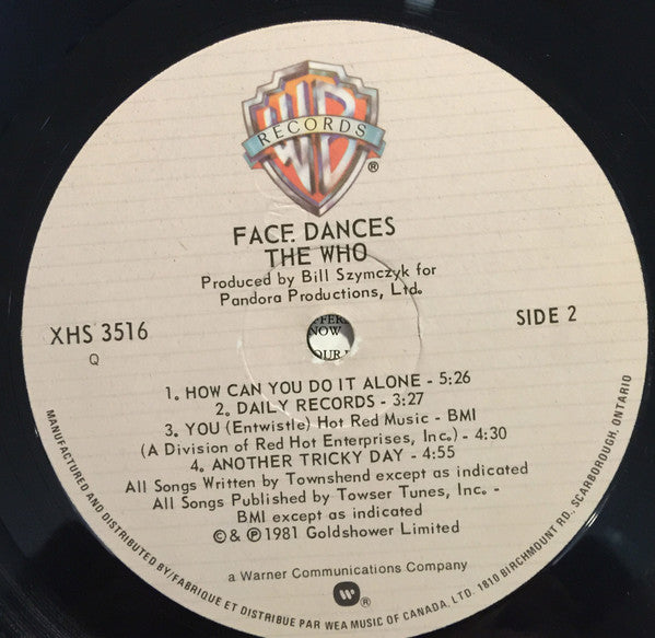 The Who : Face Dances (LP, Album, Qua)
