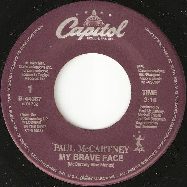 Paul McCartney : My Brave Face (7", Single)
