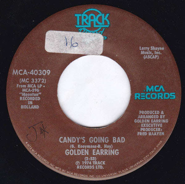 Golden Earring : Candy's Going Bad (7", Single, Glo)