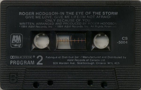 Roger Hodgson : In The Eye Of The Storm (Cass, Album, CrO)