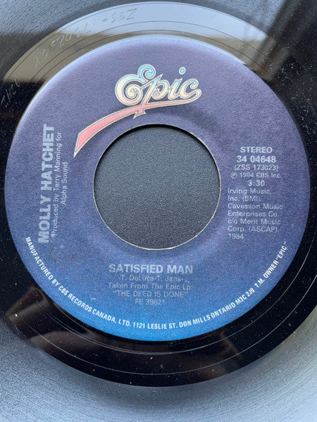 Molly Hatchet : Satisfied Man (7", Single)