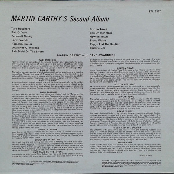 Martin Carthy : Martin Carthy's Second Album (LP, Album)