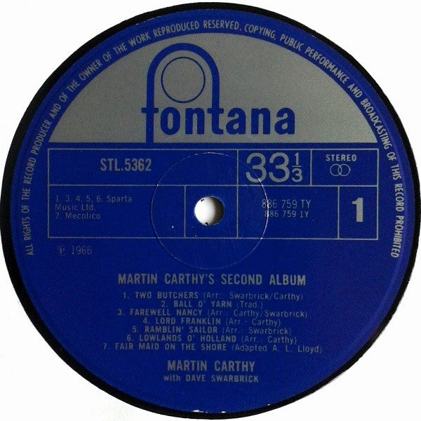 Martin Carthy : Martin Carthy's Second Album (LP, Album)