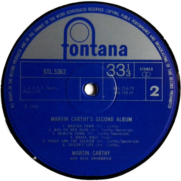 Martin Carthy : Martin Carthy's Second Album (LP, Album)