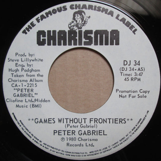 Peter Gabriel : Games Without Frontiers (7", Promo)
