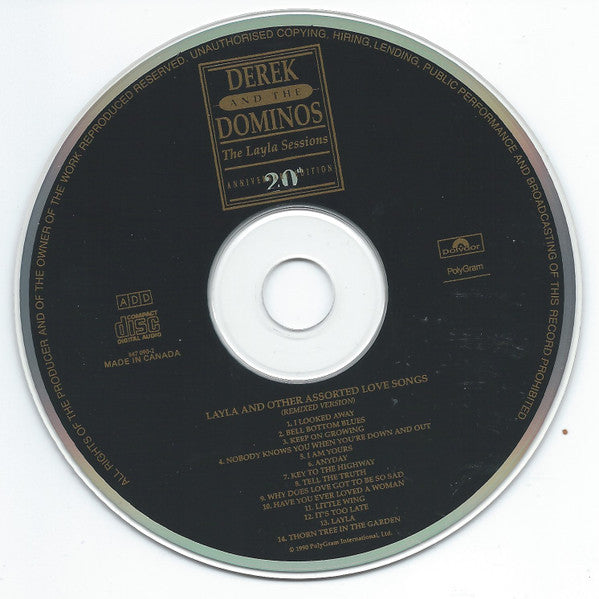 Derek And The Dominos* : Layla And Other Assorted Love Songs (The Layla Sessions) (CD, Album, RE, RM, 20t)