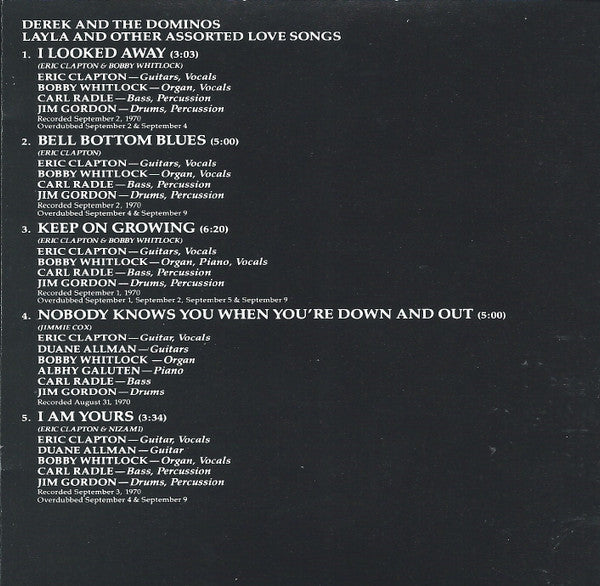 Derek And The Dominos* : Layla And Other Assorted Love Songs (The Layla Sessions) (CD, Album, RE, RM, 20t)
