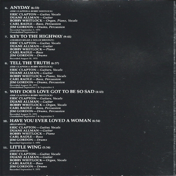 Derek And The Dominos* : Layla And Other Assorted Love Songs (The Layla Sessions) (CD, Album, RE, RM, 20t)