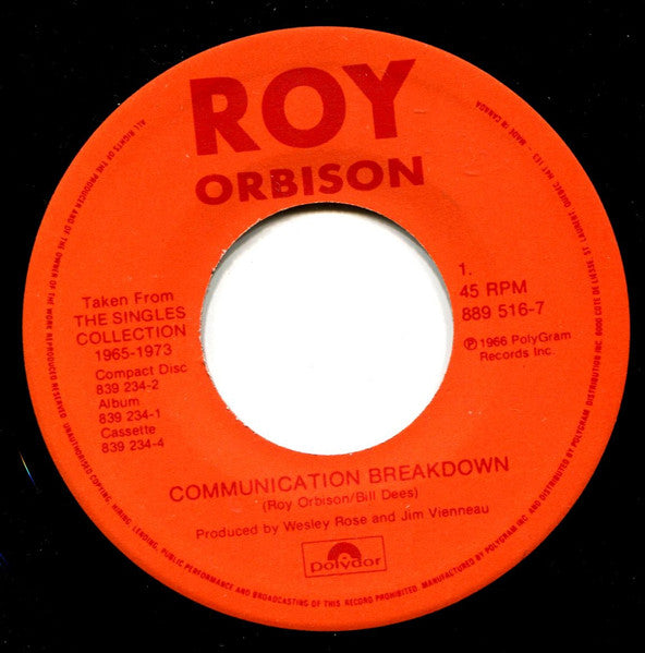 Roy Orbison : Communication Breakdown (7", Single, RE)