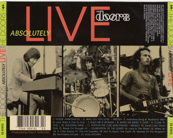 The Doors : Absolutely Live (CD, Album, Club, RE)