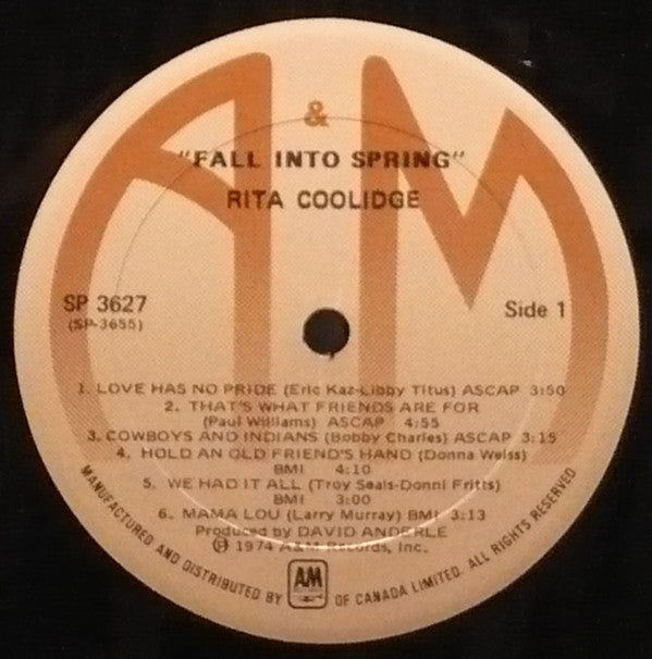 Rita Coolidge : Fall Into Spring (LP, Album)
