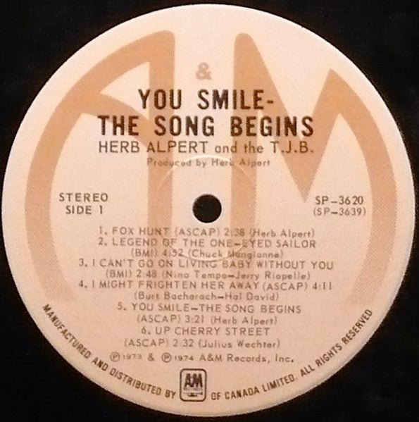 Herb Alpert & The Tijuana Brass : You Smile - The Song Begins (LP, Album)