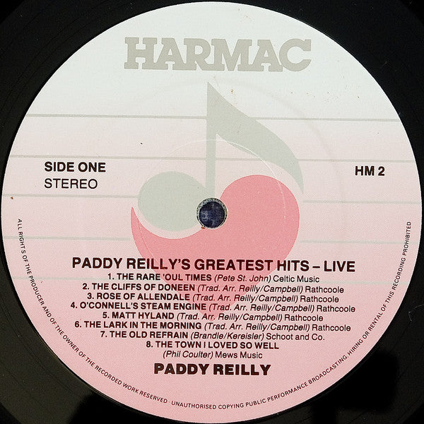 Paddy Reilly : Paddy Reilly's Greatest Hits - Live (LP, Album)