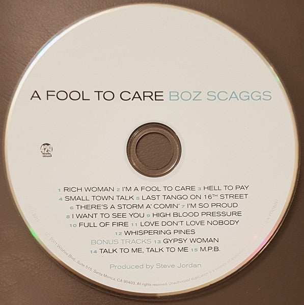 Boz Scaggs : A Fool To Care (CD, Album, Bes)