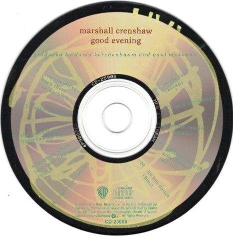Marshall Crenshaw : Good Evening (CD, Album)