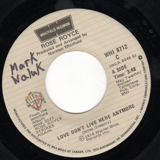 Rose Royce : Love Don't Live Here Anymore (7", Single)