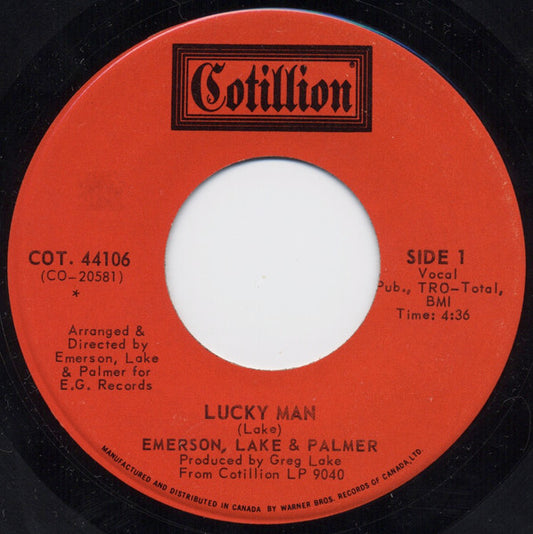 Emerson, Lake & Palmer : Lucky Man (7", Single)