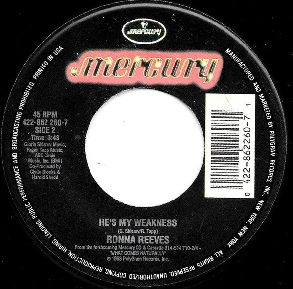 Ronna Reeves : Never Let Him See Me Cry (7", Single)